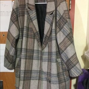 VINTAGE Plaid wool coat